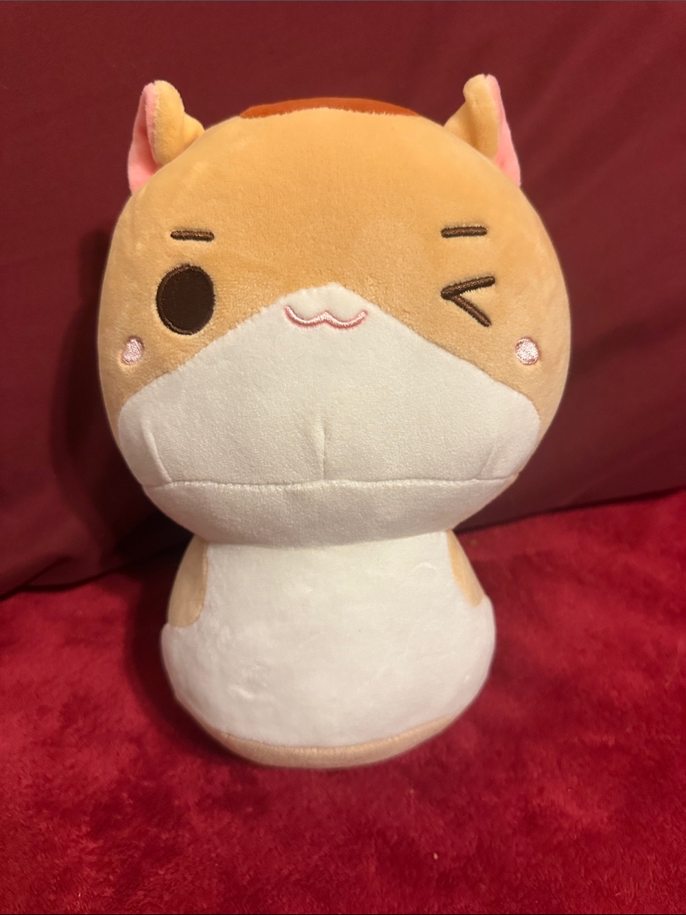 Mewaii 8” Mushroom Plush Orange Kitten – Soft Kawaii Pillow